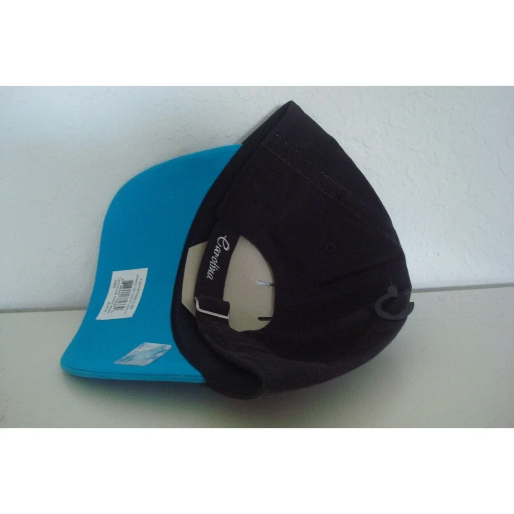 CAROLINA PANTHERS WOMENS BEACH  script SZ STRAPBACK DEADSTOCK HAT CAP VINTAGE A2